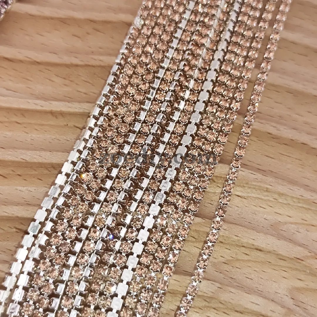 FS0978- 2mm Diamonds Chain For Making Fancy Pen Or Fancy Beads