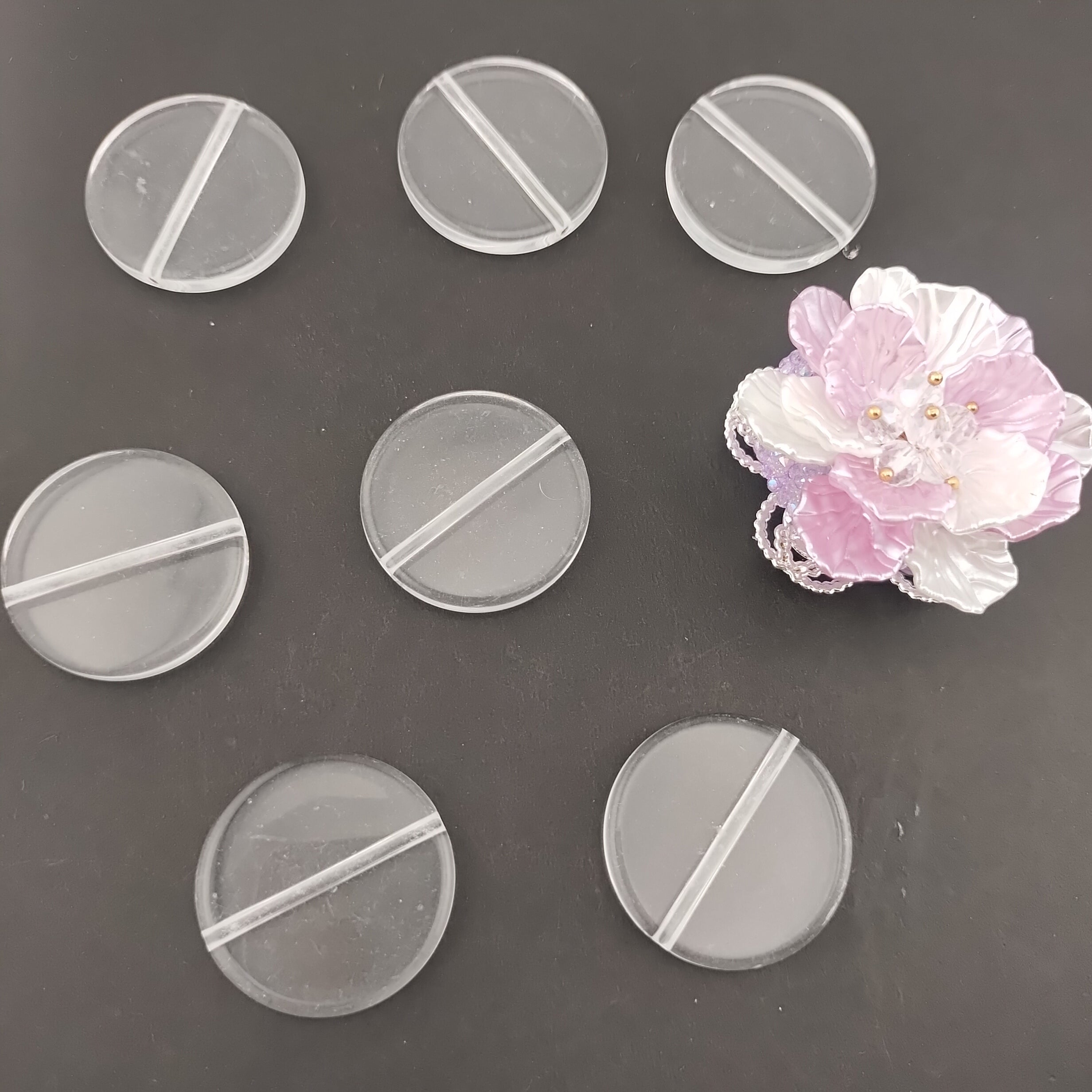 32MM Clear Round Plate Base Beads 5mm Thickness Fit For Beadable Pens