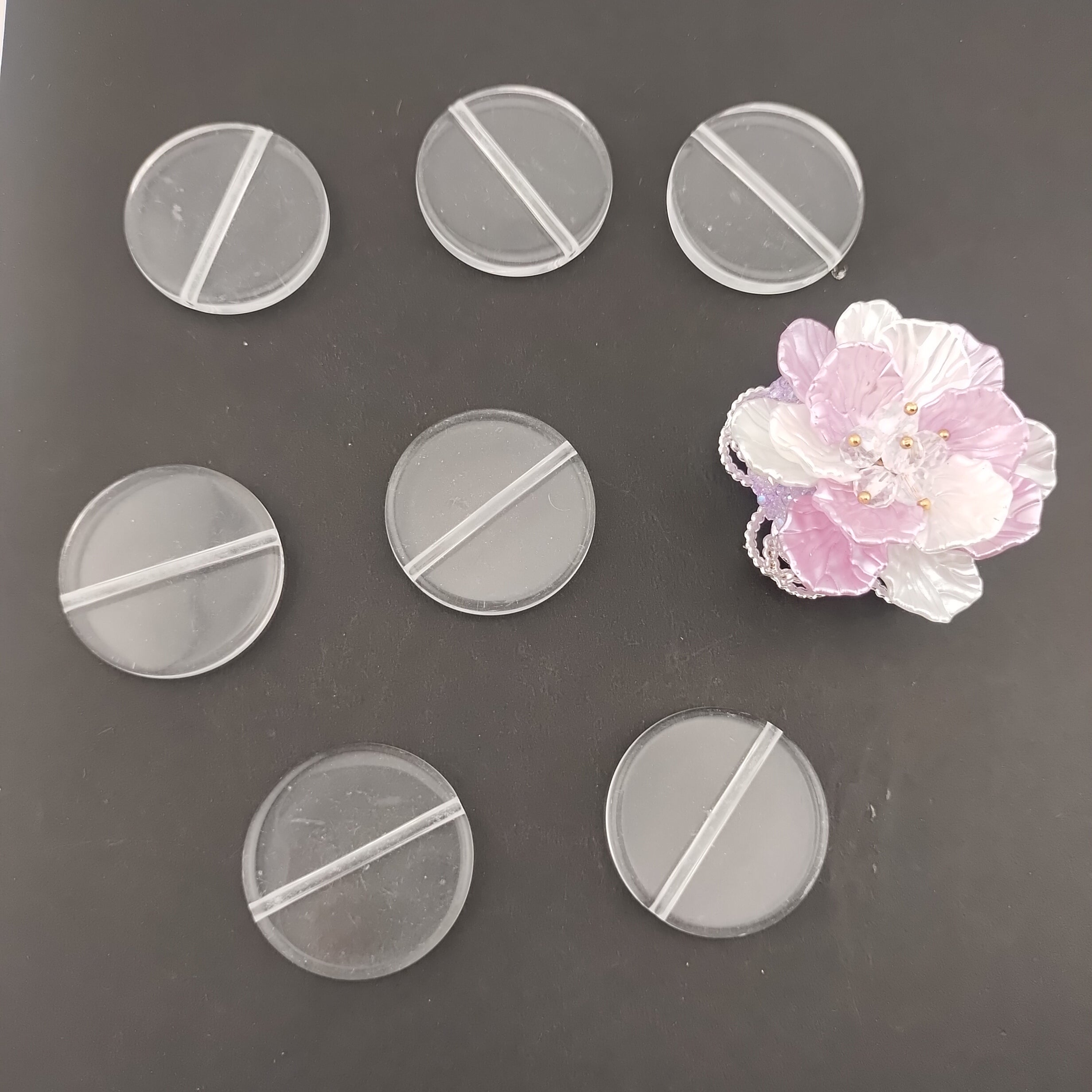 32MM Clear Round Plate Base Beads 5mm Thickness Fit For Beadable Pens