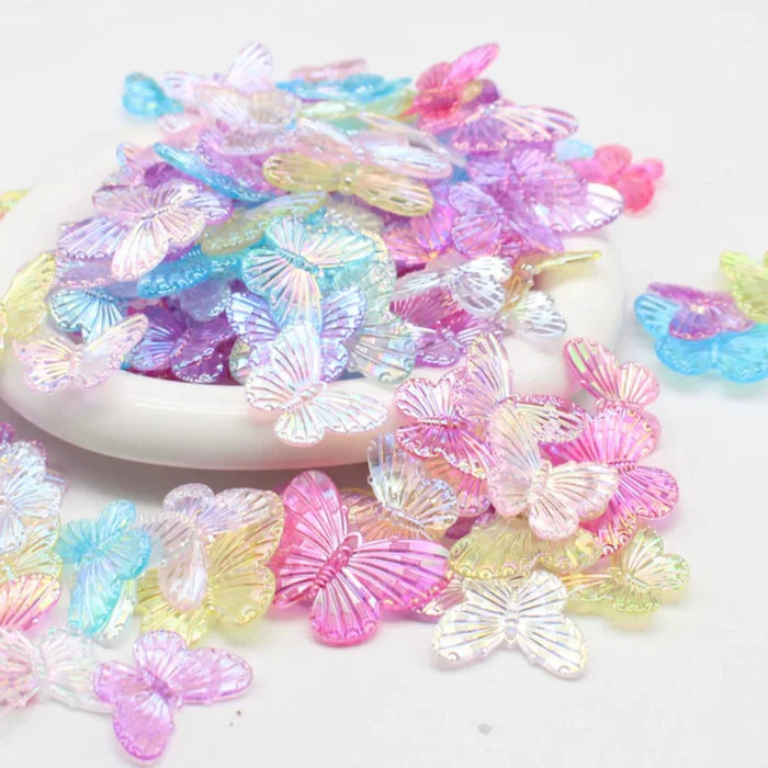 31MM*41MM Clear AB Butterfly Acrylic Charms For Making Car Hangers Or Fancy Beads