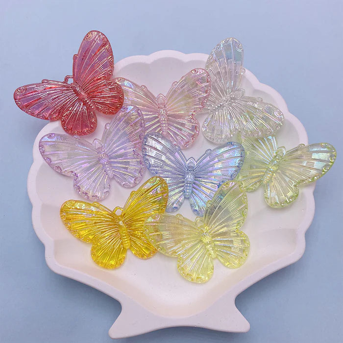 31MM*41MM Clear AB Butterfly Acrylic Charms For Making Car Hangers Or Fancy Beads