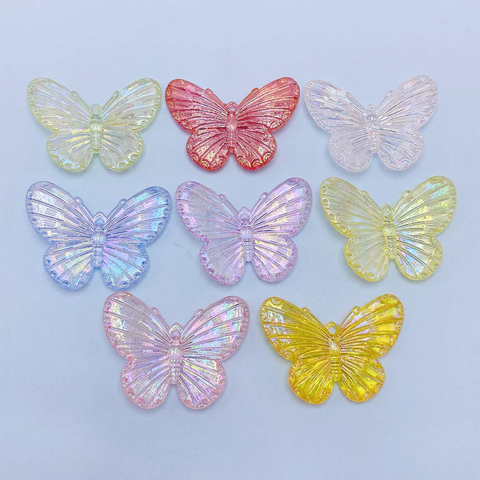 31MM*41MM Clear AB Butterfly Acrylic Charms For Making Car Hangers Or Fancy Beads