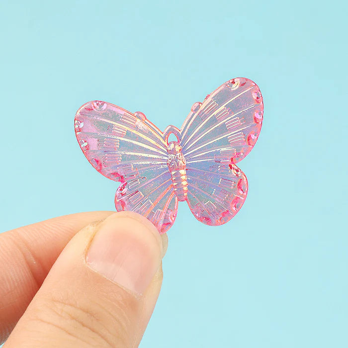 31MM*41MM Clear AB Butterfly Acrylic Charms For Making Car Hangers Or Fancy Beads