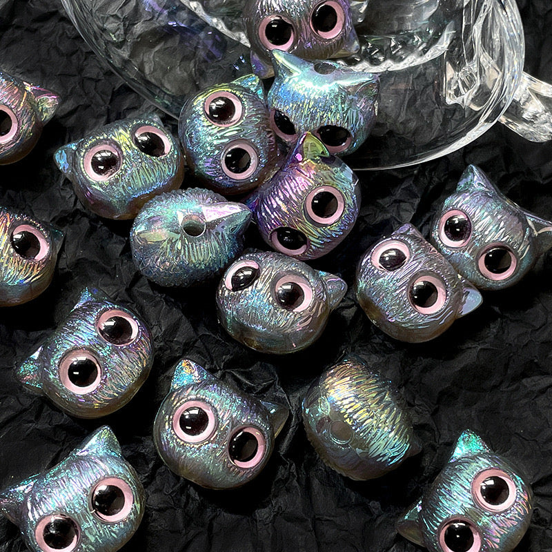 Mixed Color Owl Acrylic Beads Fit For Beadable Pens