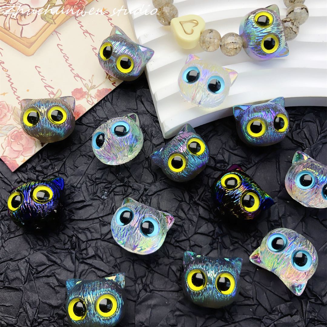 Mixed Color Owl Acrylic Beads Fit For Beadable Pens