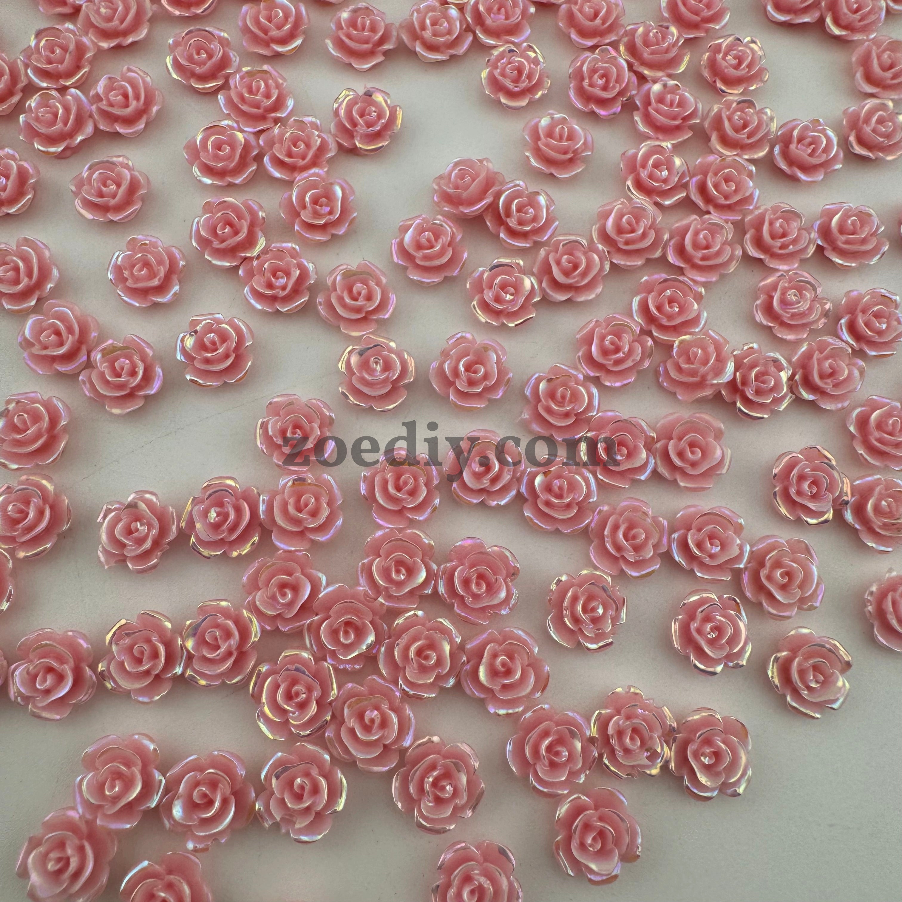 FS1517- 8MM Peach Color Rose Nail Charms For Making Fancy Pen Or Fancy Beads