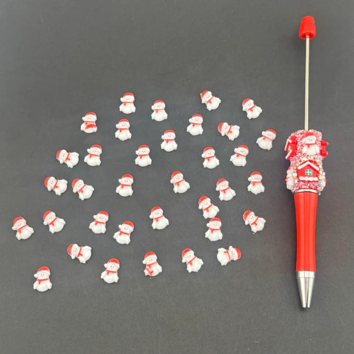 12MM White Snownman Resin Accessories