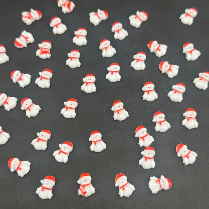 12MM White Snownman Resin Accessories