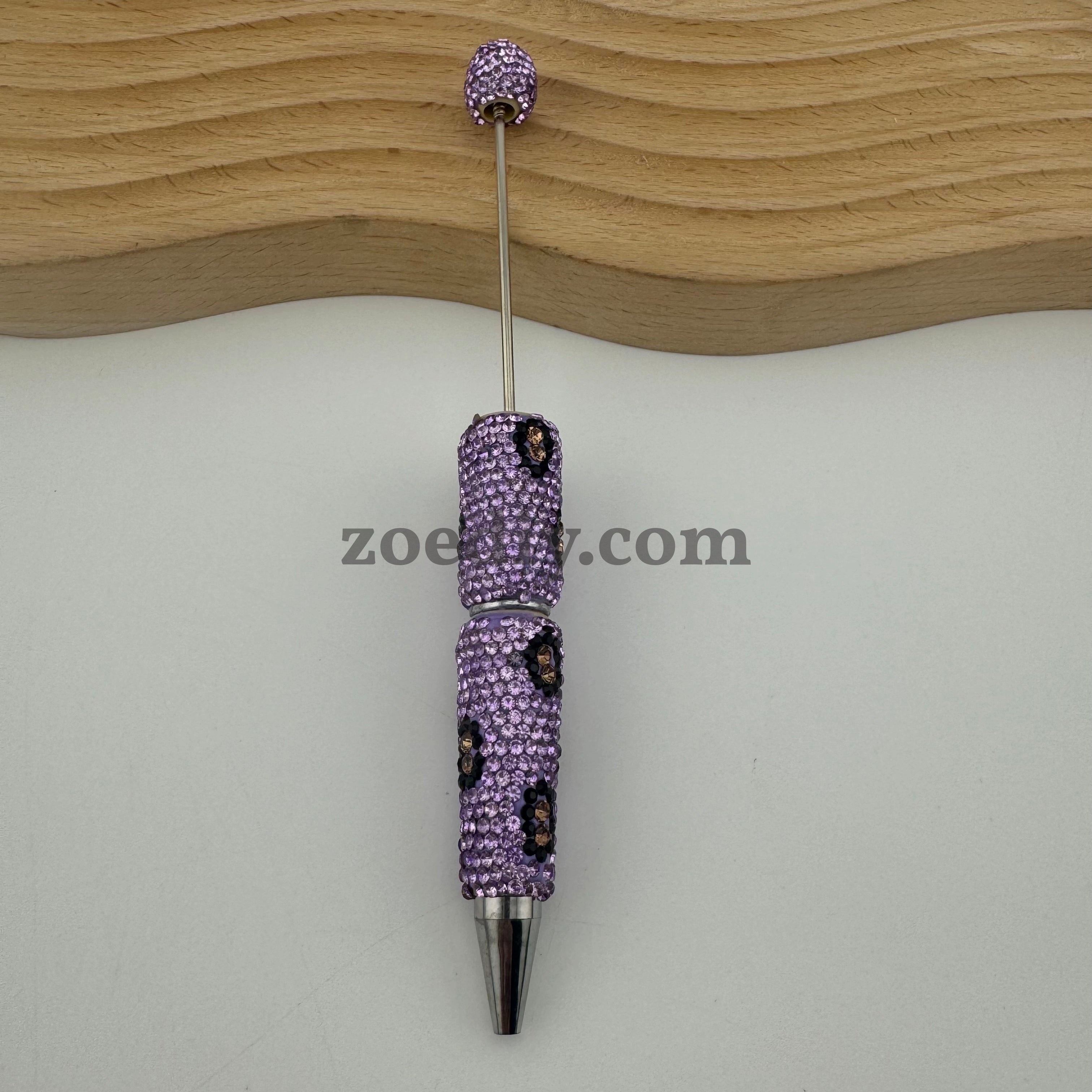 Leopard Print Full Diamonds Sparkling Beadable Pens