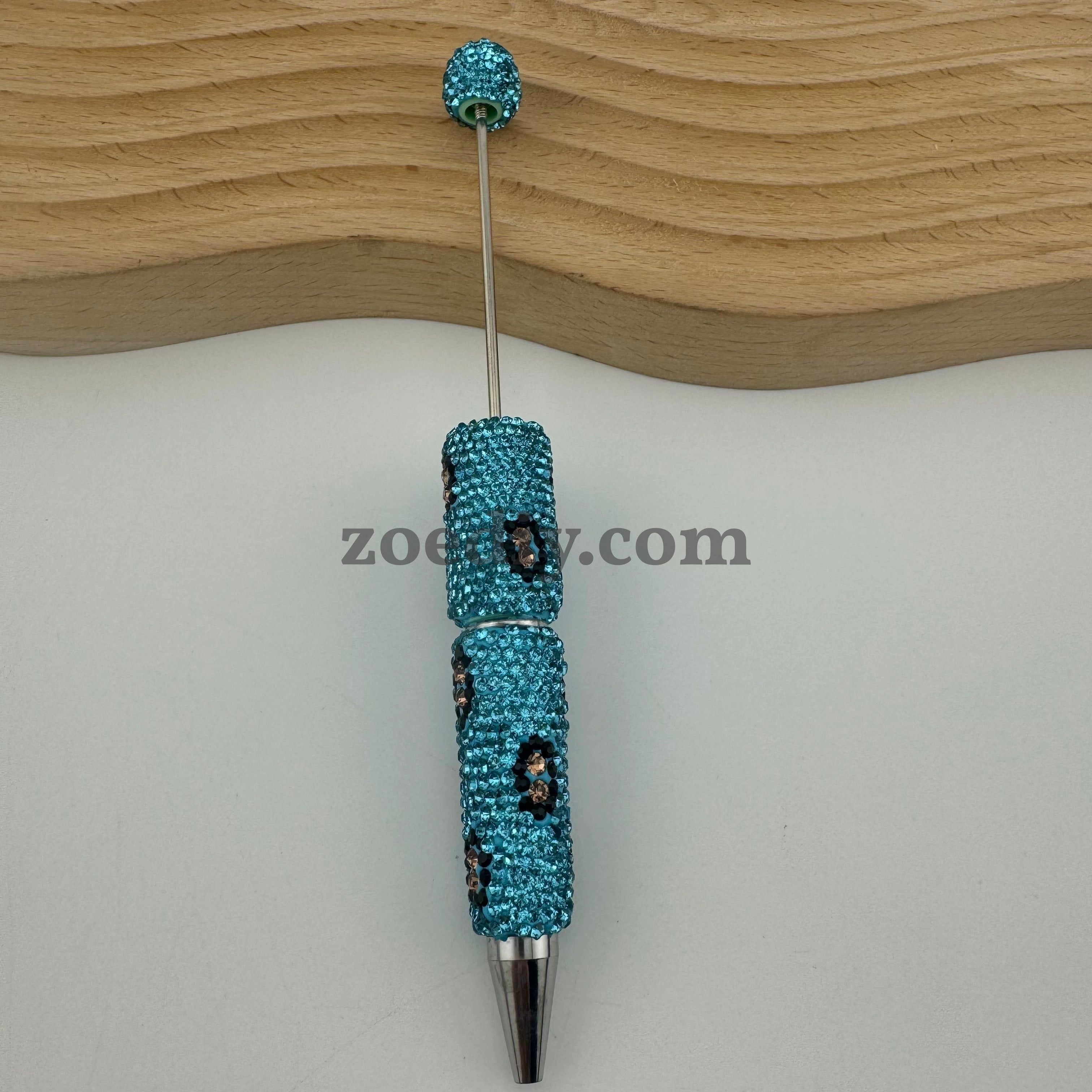 Leopard Print Full Diamonds Sparkling Beadable Pens