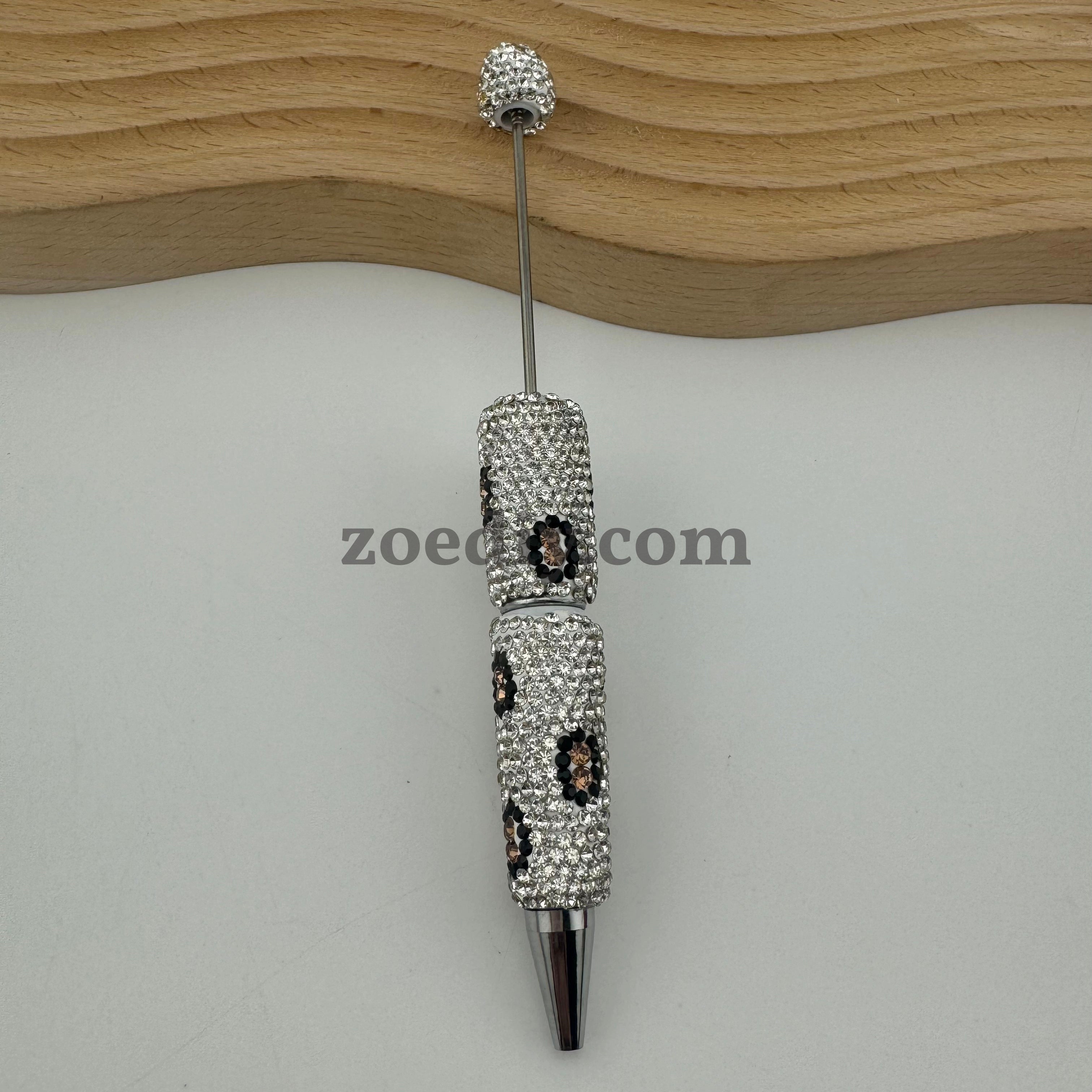 Leopard Print Full Diamonds Sparkling Beadable Pens