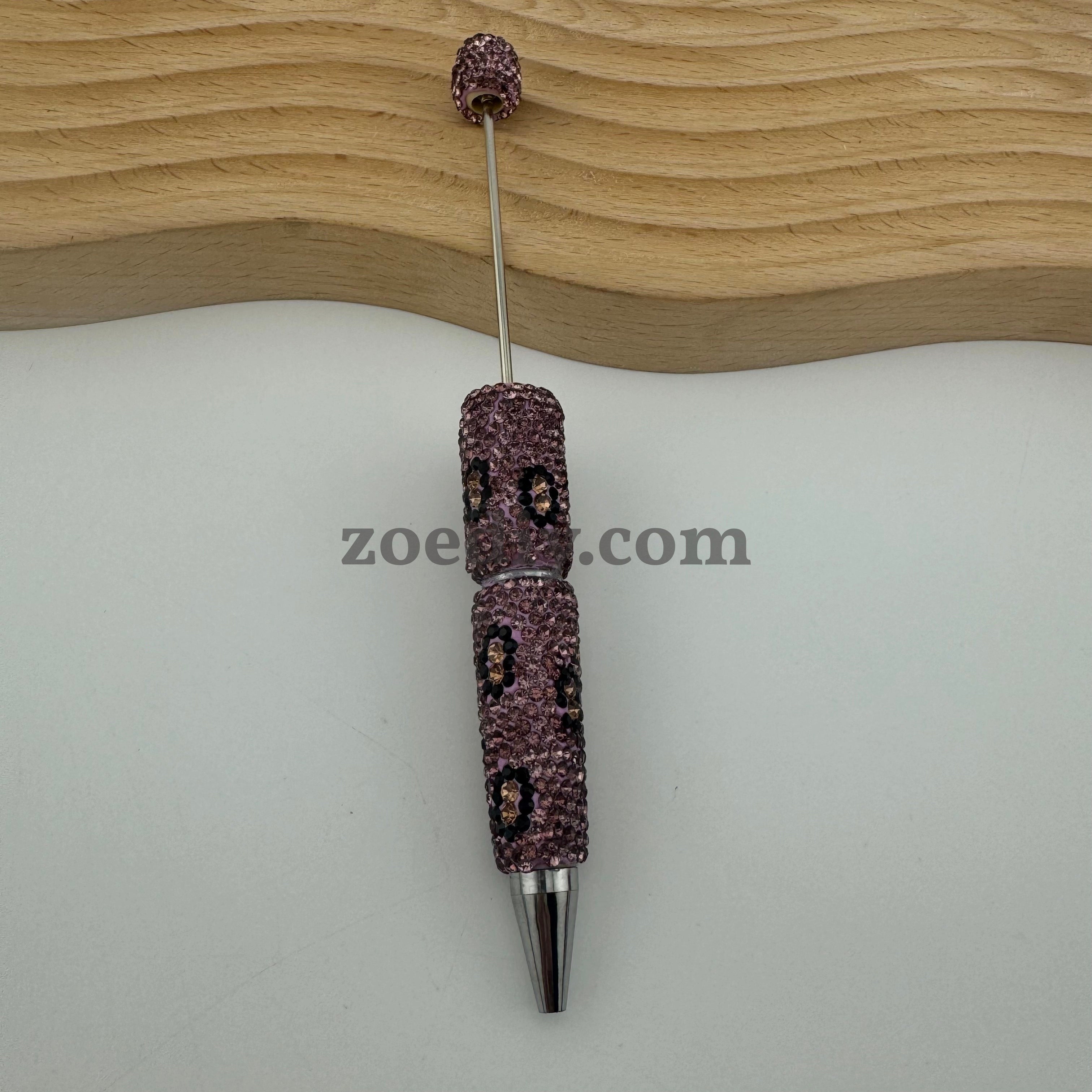 Leopard Print Full Diamonds Sparkling Beadable Pens