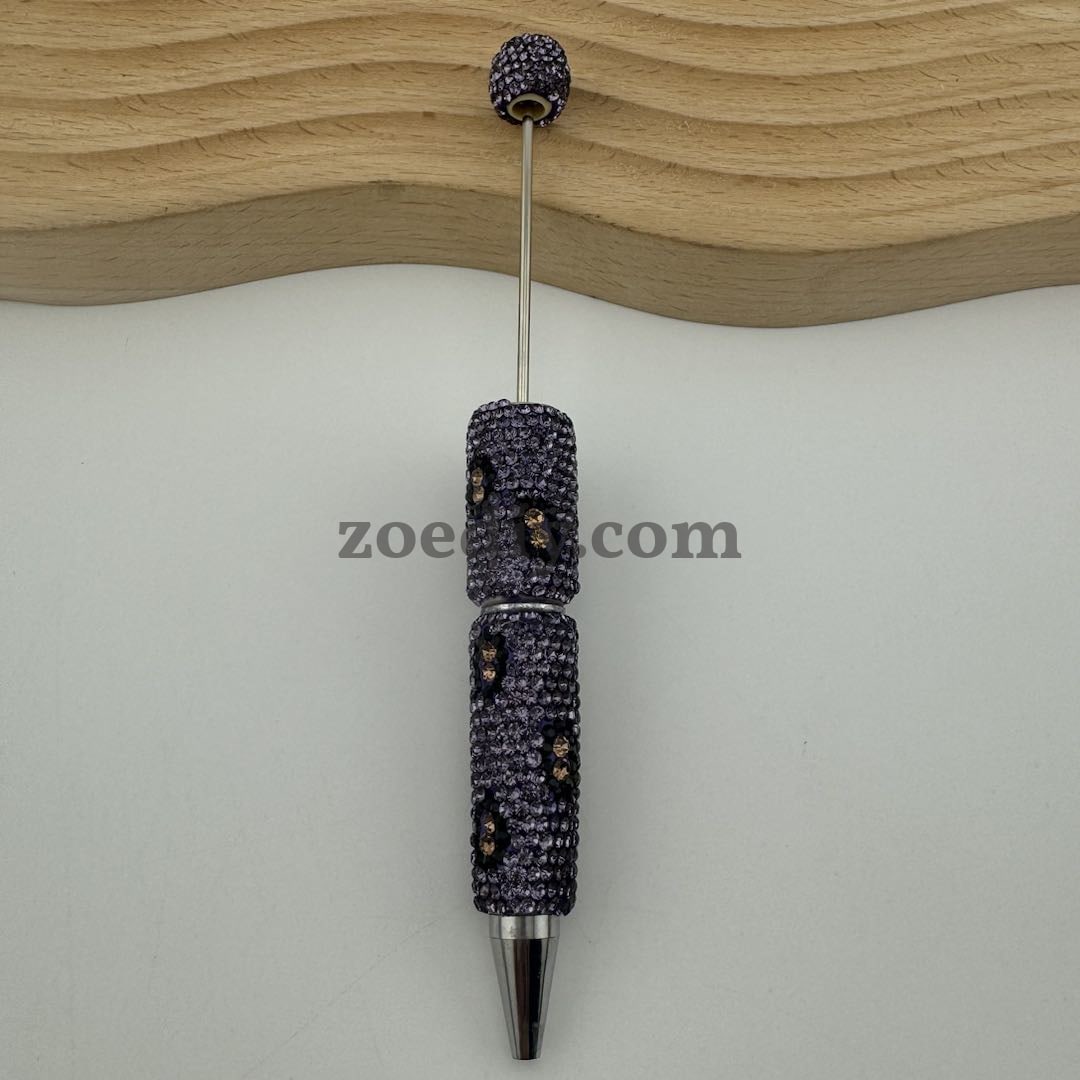 Leopard Print Full Diamonds Sparkling Beadable Pens