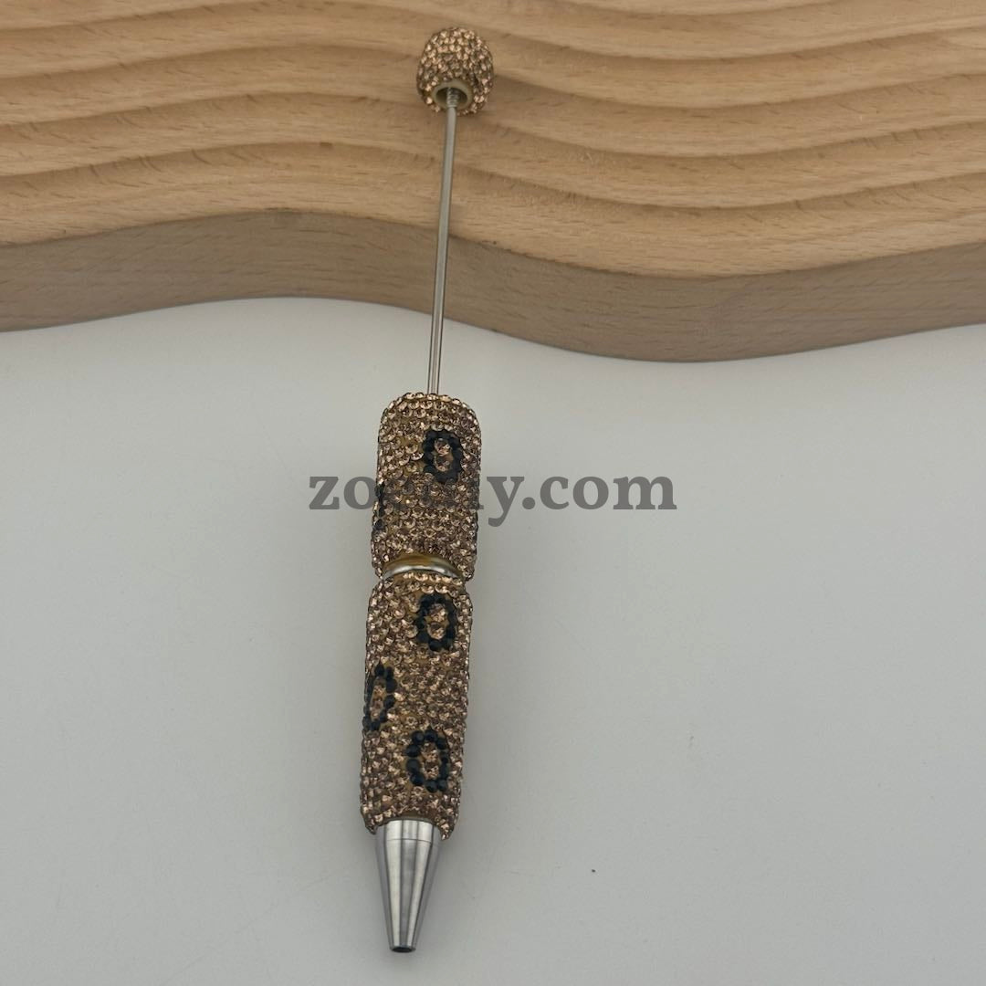 Leopard Print Full Diamonds Sparkling Beadable Pens