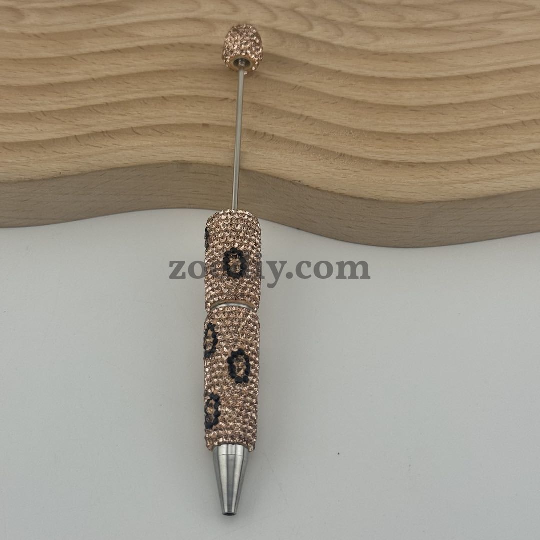 Leopard Print Full Diamonds Sparkling Beadable Pens