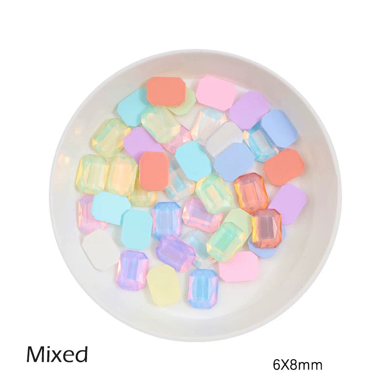 6*8mm Rectangular Flat Bottom Octagonal Nail Charms For Making Fancy Bead Or Fancy Pen