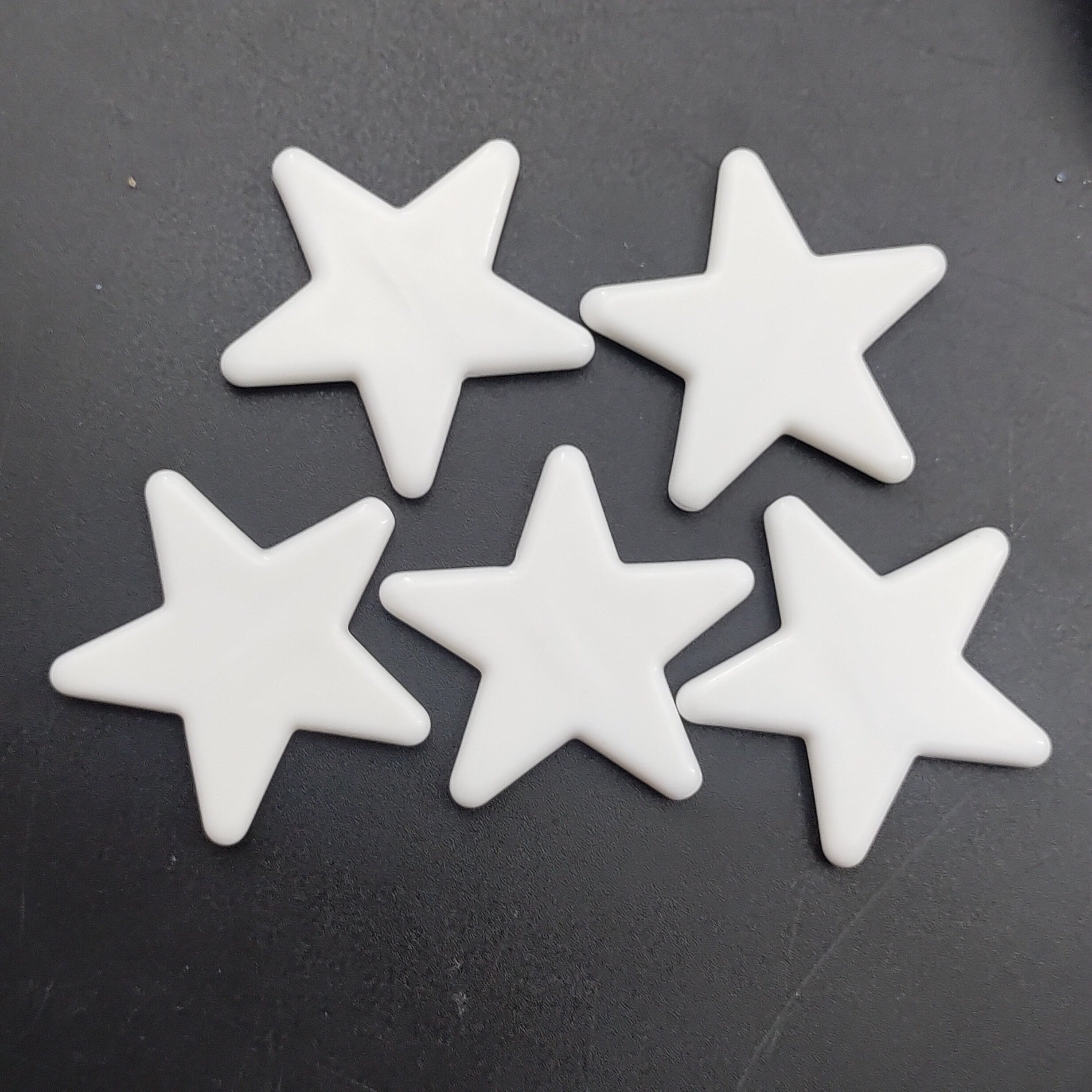 BB0057- Solid White Star Based Beads Fit For Beadable Pens