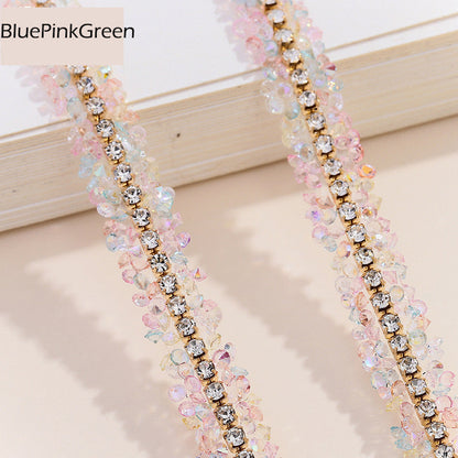 FS1301- 9Mm Chain Diamond Tape Gold Base Chain Diamond Sticker