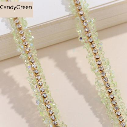 FS1301- 9Mm Chain Diamond Tape Gold Base Chain Diamond Sticker