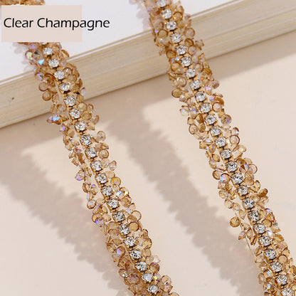 FS1301- 9Mm Chain Diamond Tape Gold Base Chain Diamond Sticker