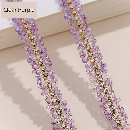 FS1301- 9Mm Chain Diamond Tape Gold Base Chain Diamond Sticker
