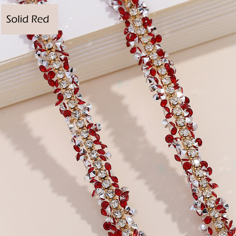 FS1301- 9Mm Chain Diamond Tape Gold Base Chain Diamond Sticker