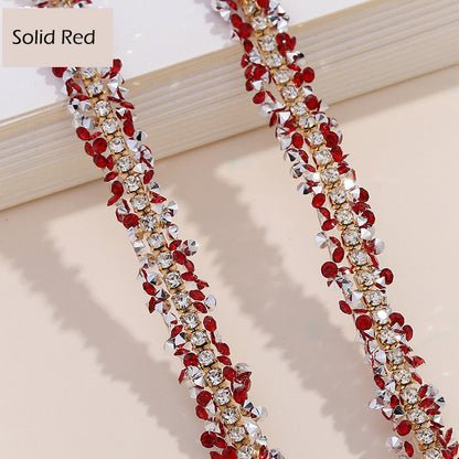 FS1301- 9Mm Chain Diamond Tape Gold Base Chain Diamond Sticker