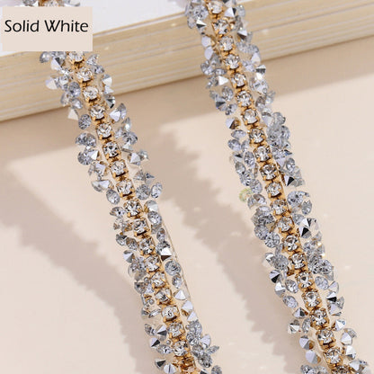 FS1301- 9Mm Chain Diamond Tape Gold Base Chain Diamond Sticker