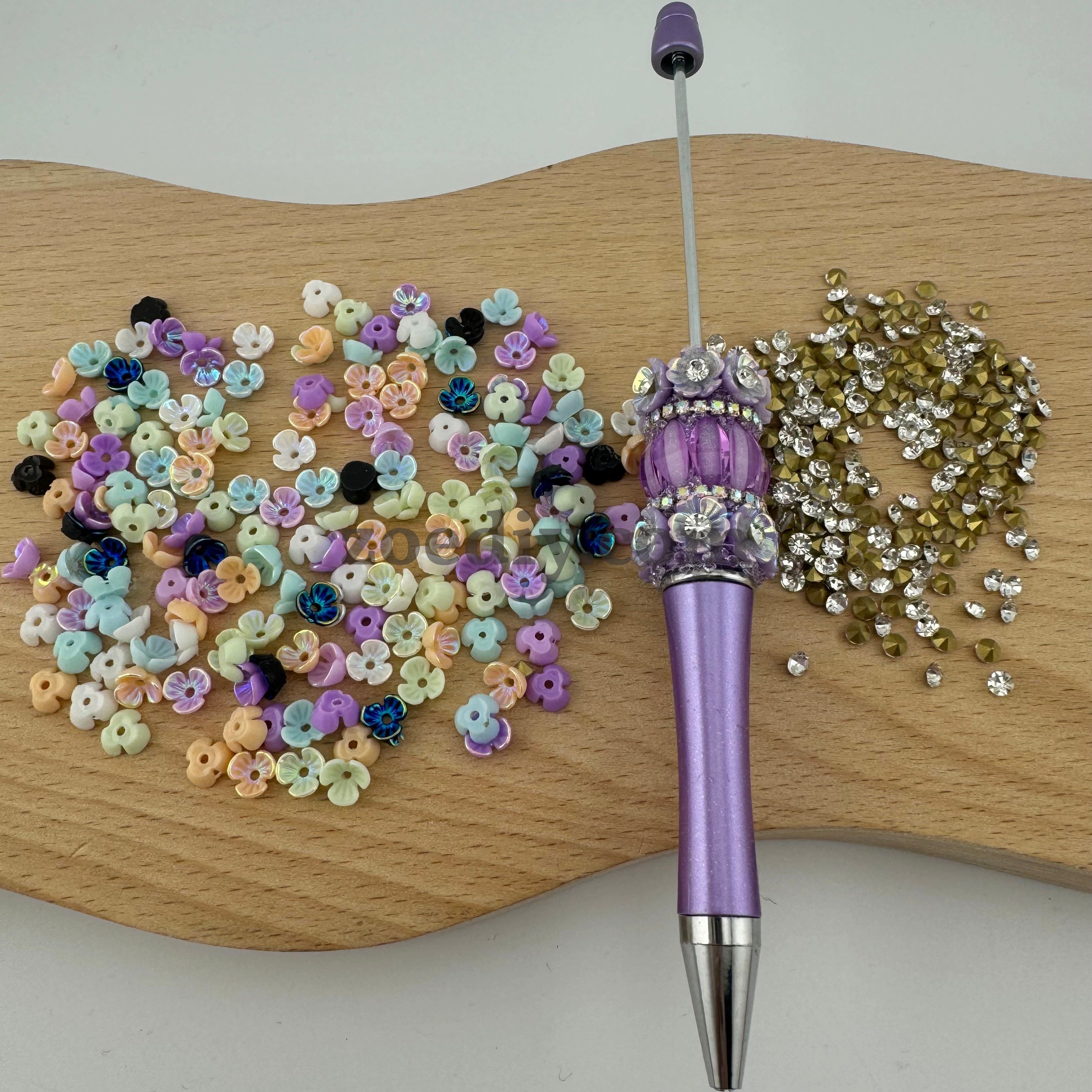 FS1353- 6mm UV Shell Looking Three-petal Flower Resin Nail Charms For Making Fancy Bead Or Fancy Pen