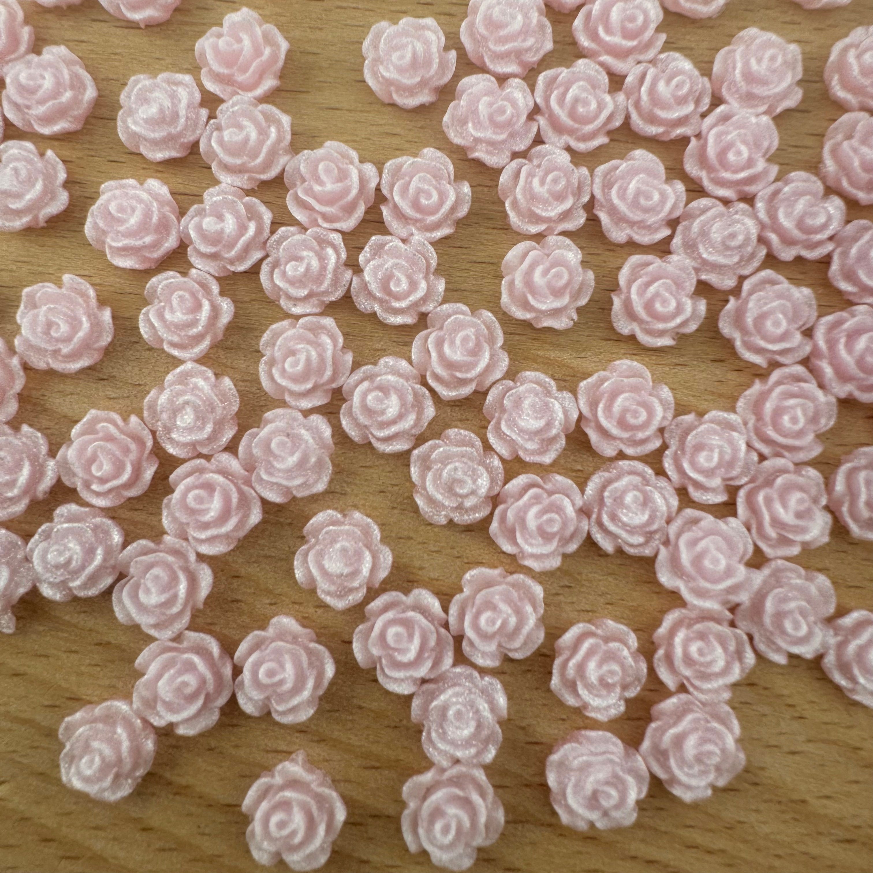 8mm Pink Glowing Rose Resin Nail Charms For Making Fancy Bead Or Fancy Pen