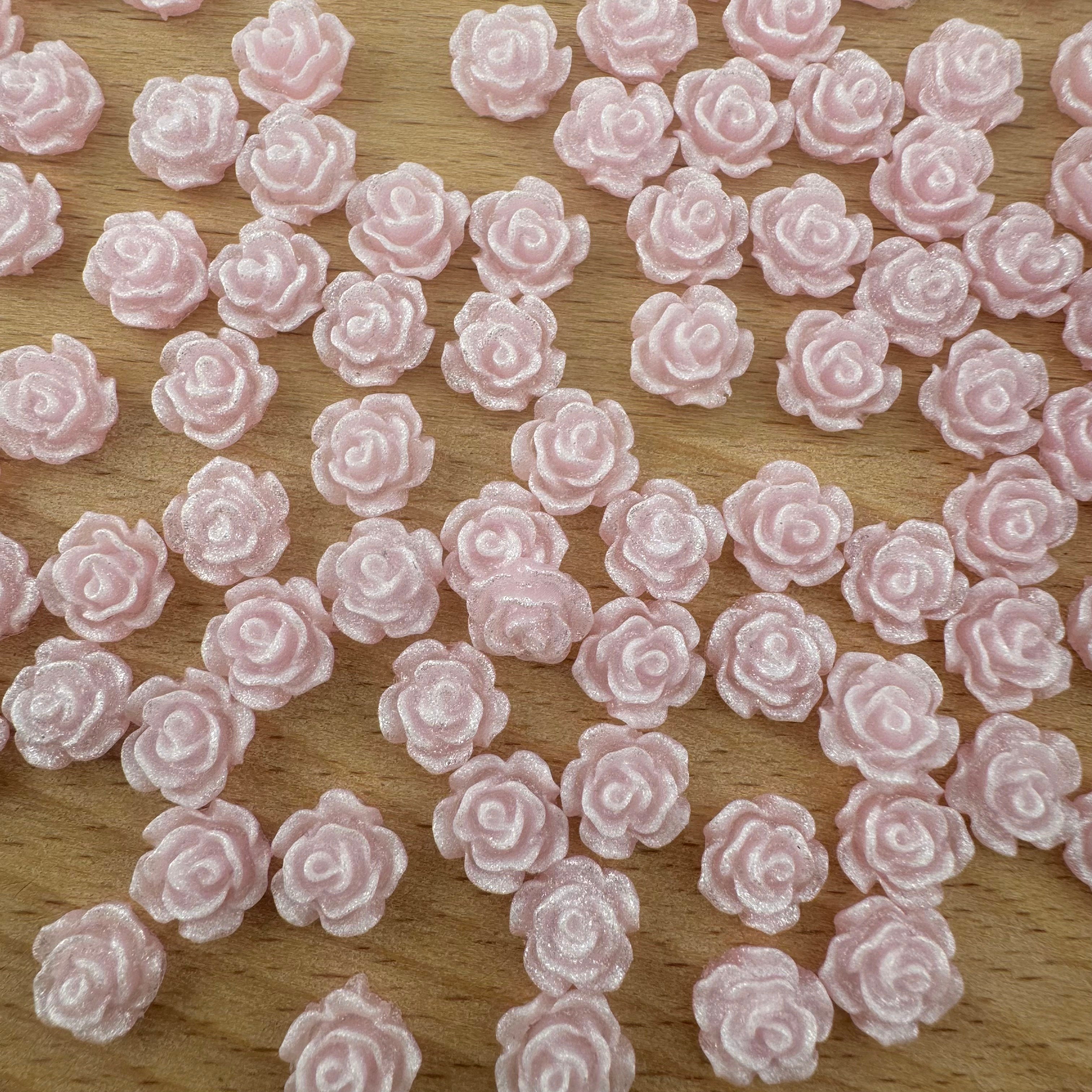 8mm Pink Glowing Rose Resin Nail Charms For Making Fancy Bead Or Fancy Pen