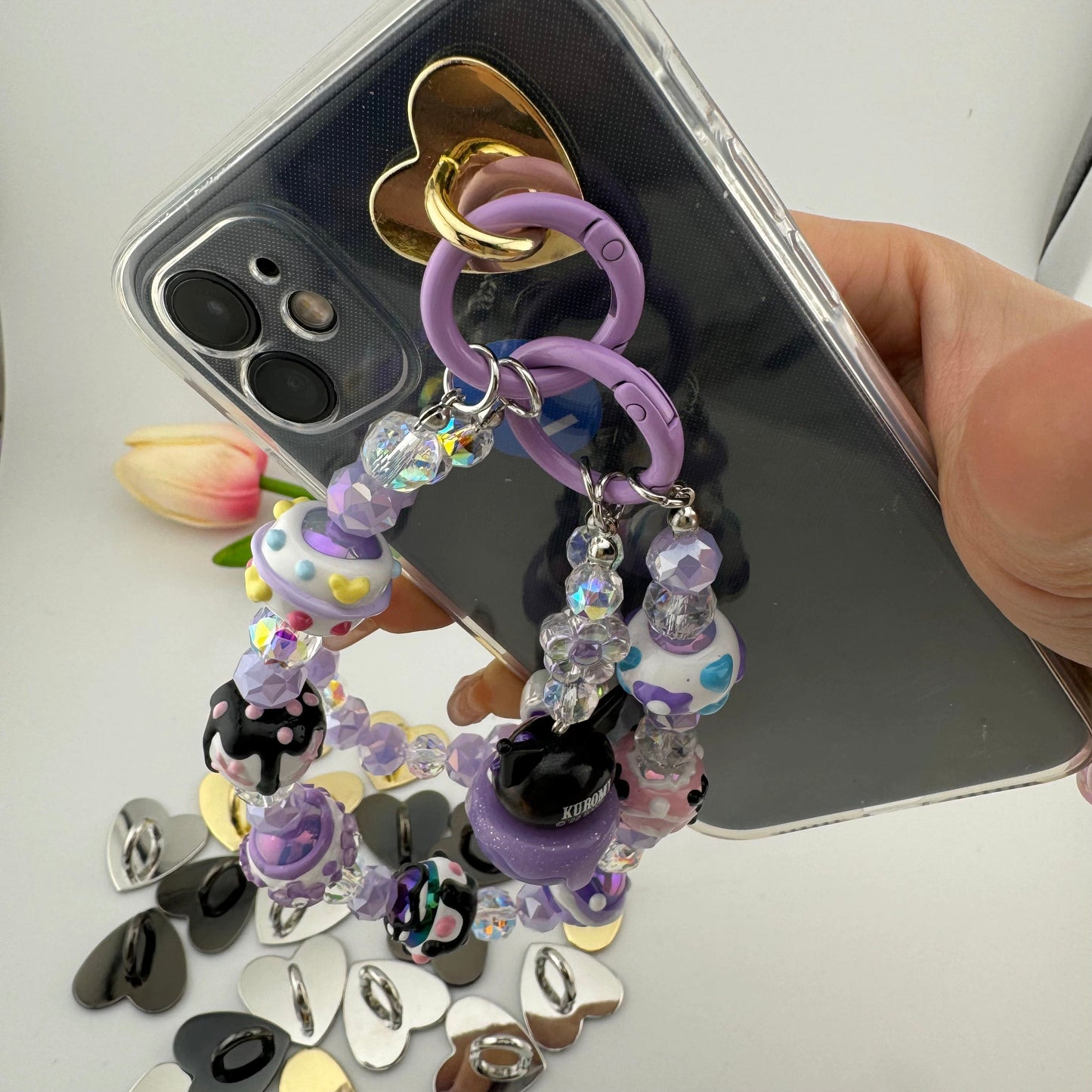 FS1386- 25mm Size Metal Heart Phone Holders