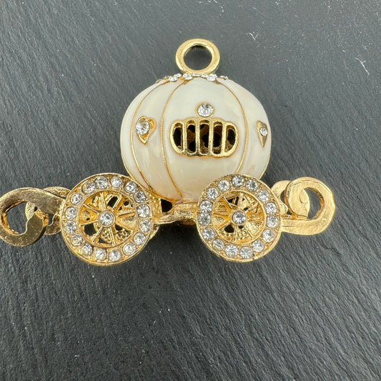 FS1426-4.8*5.1mm Pumpkin Cart Alloy Charms, Alloy Cinderella Pumpkin Cart