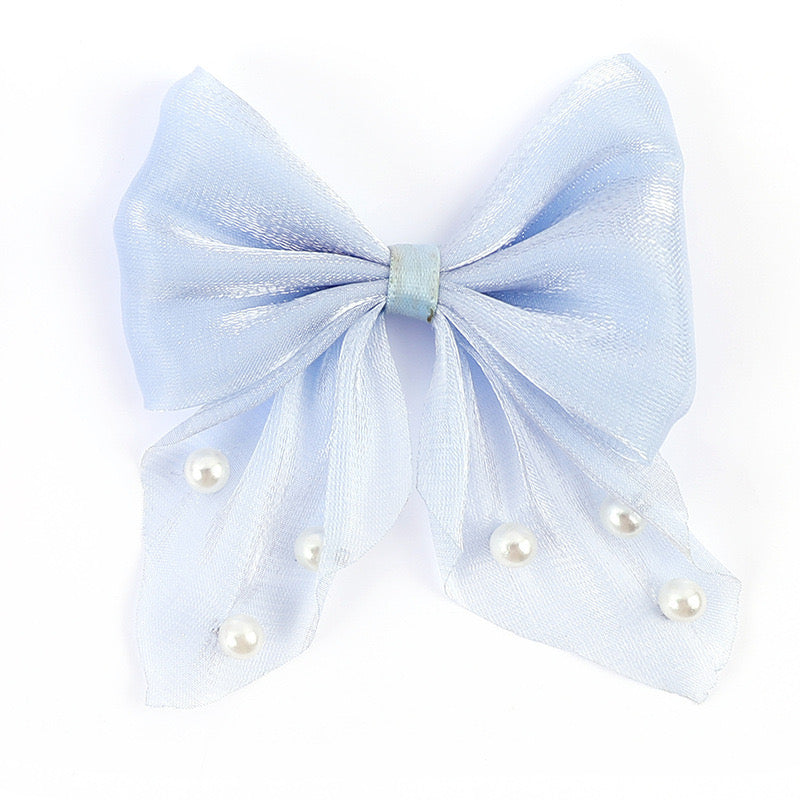 FS1479-Fabric Bow With Pearls For Making Fancy Bead