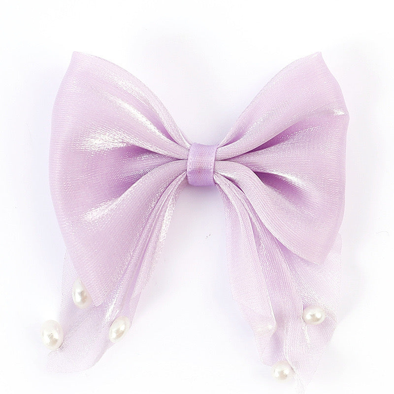 FS1479-Fabric Bow With Pearls For Making Fancy Bead