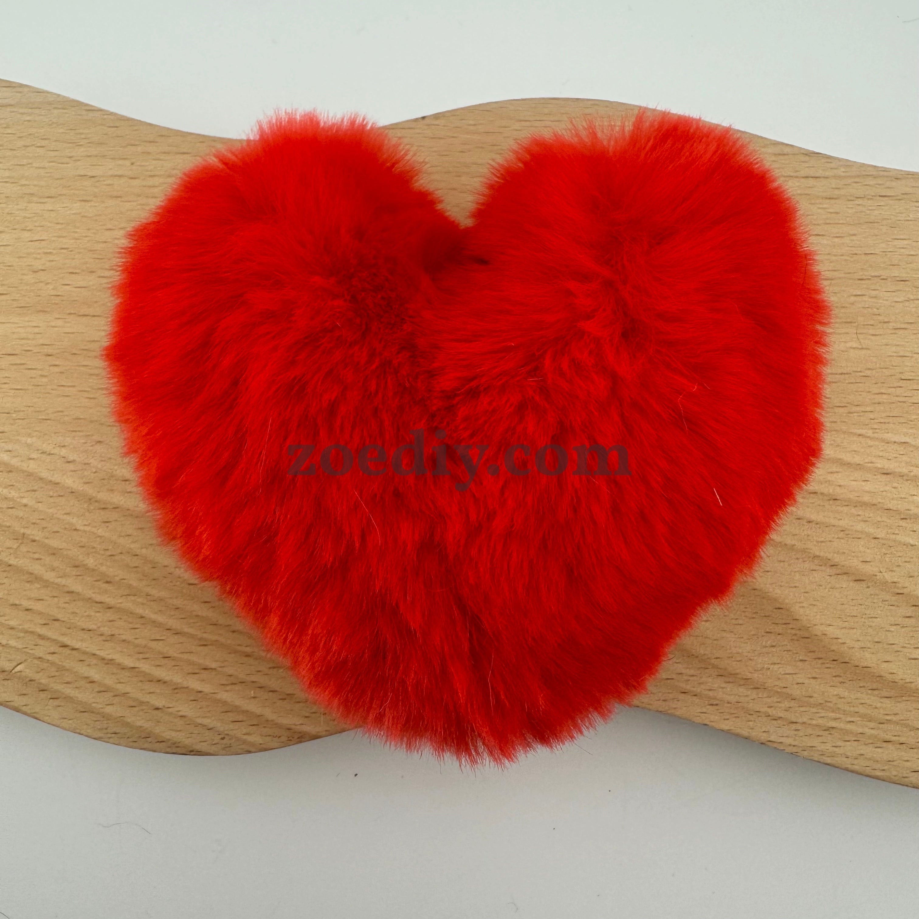 FS1485-Heart Shape Plush 10MM Size  For Making Keychain Or Making Fancy Beads