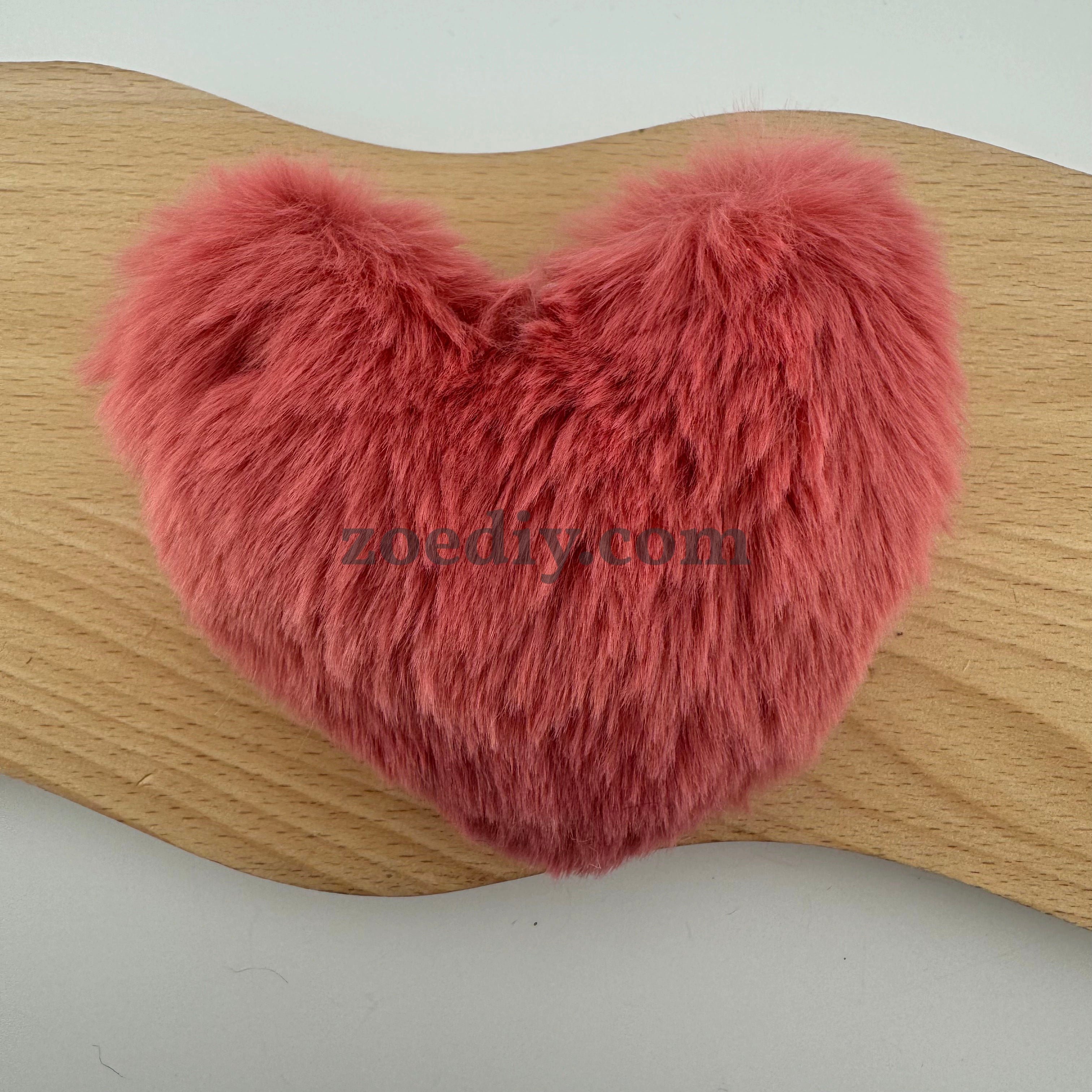 FS1485-Heart Shape Plush 10MM Size  For Making Keychain Or Making Fancy Beads