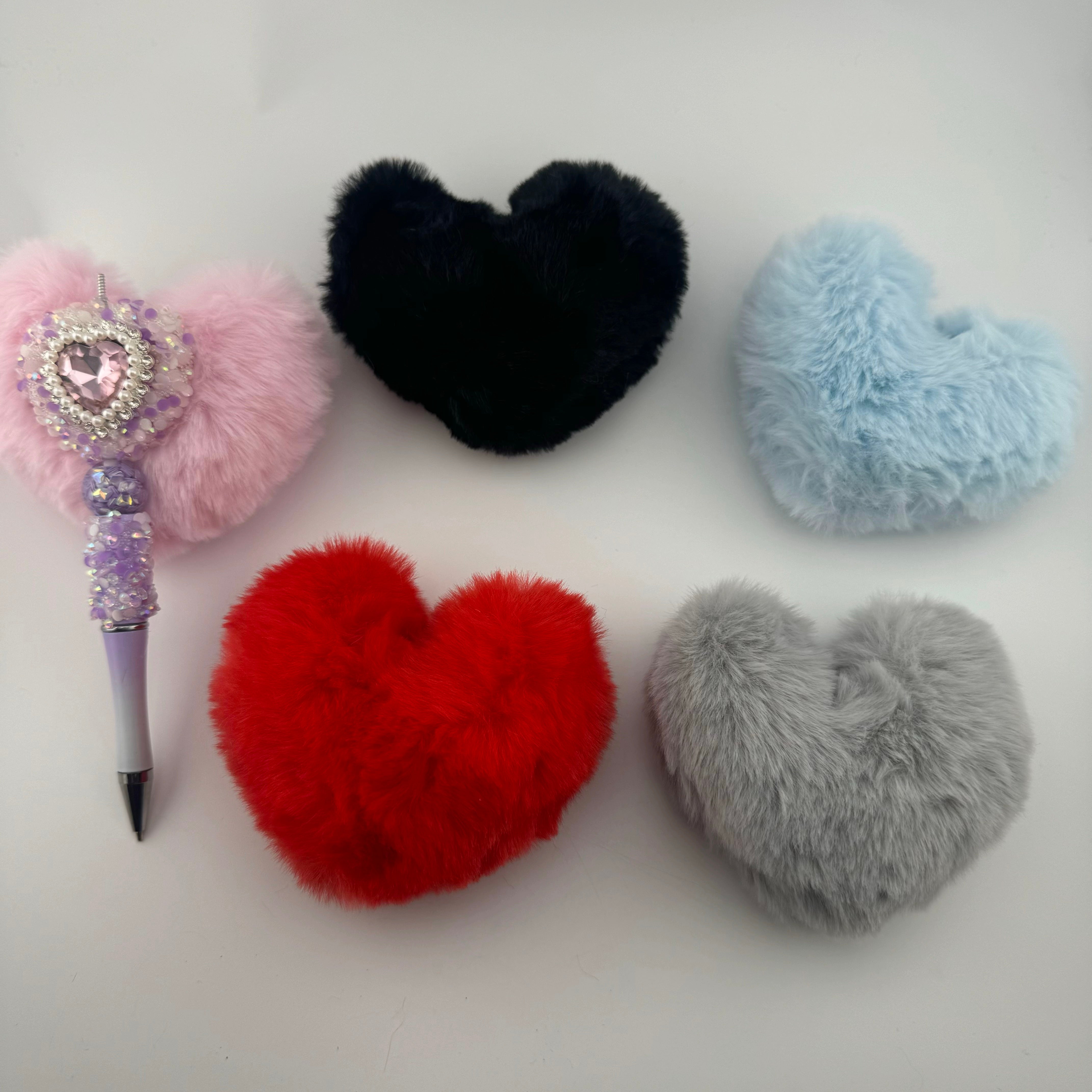 FS1485-Heart Shape Plush 10MM Size  For Making Keychain Or Making Fancy Beads