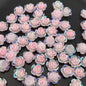 [KM1505]- 8mm UV Luminous Glowing Rose Flower Nail Resin Charms, For Making Fancy Pen Or Fancy Beads