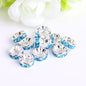 [KM0078]- 10mm Metal Circle Spacers, with Rhinestones in Solid Colors