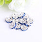 [KM0078]- 10mm Metal Circle Spacers, with Rhinestones in Solid Colors