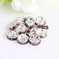 [KM0078]- 10mm Metal Circle Spacers, with Rhinestones in Solid Colors