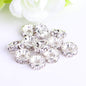 [KM0078]- 10mm Metal Circle Spacers, with Rhinestones in Solid Colors