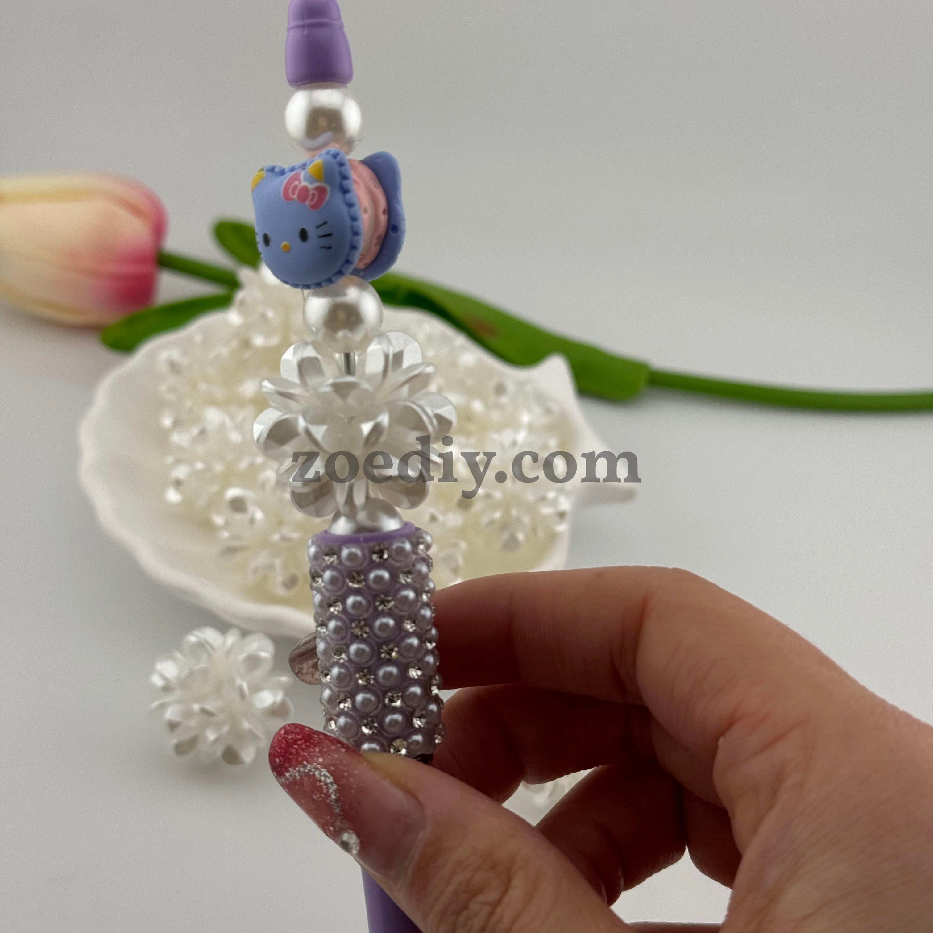 FS0320- 22MM 3D Pearl  Flower Ball Beads Fit For Beadable Pens