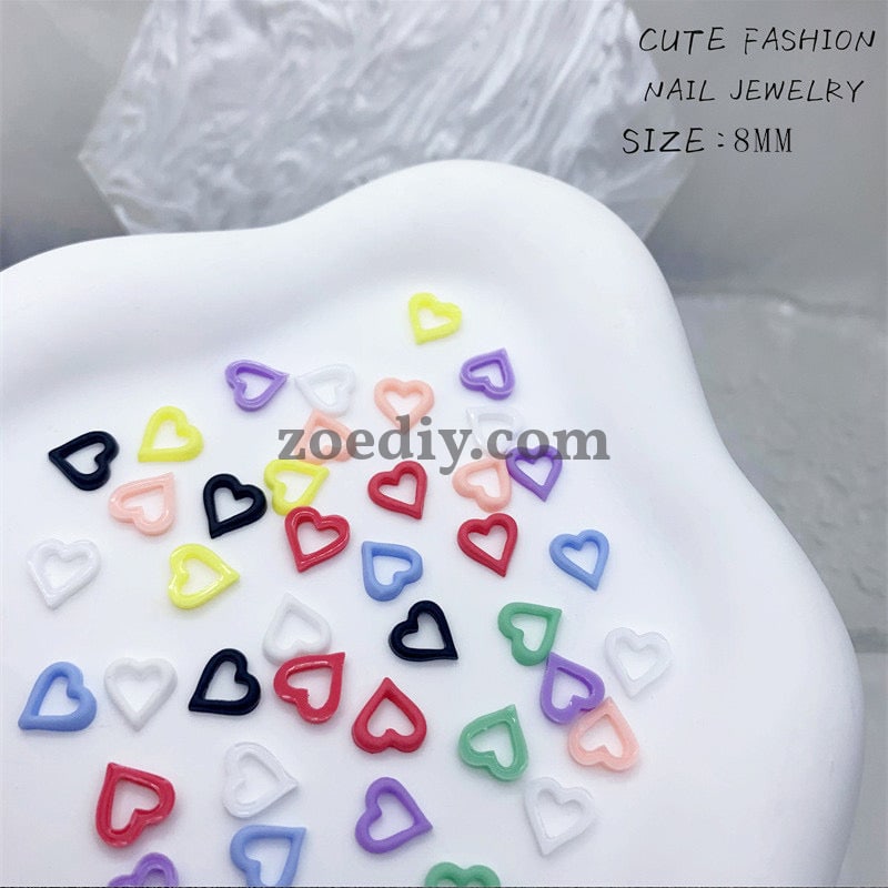 FS1053- 8MM Mixed Color Love Circle Resin  Nail Charms For Making Fancy Bead Or Fancy Pen