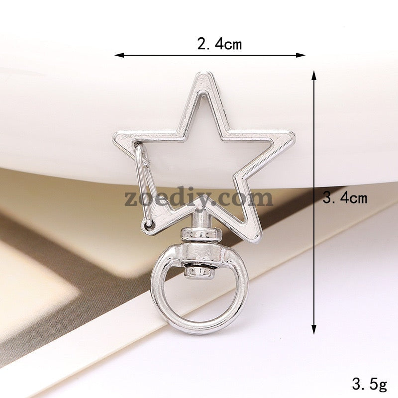 FS1572- 34*24mm Star Keychain Ring For Making KeyChain