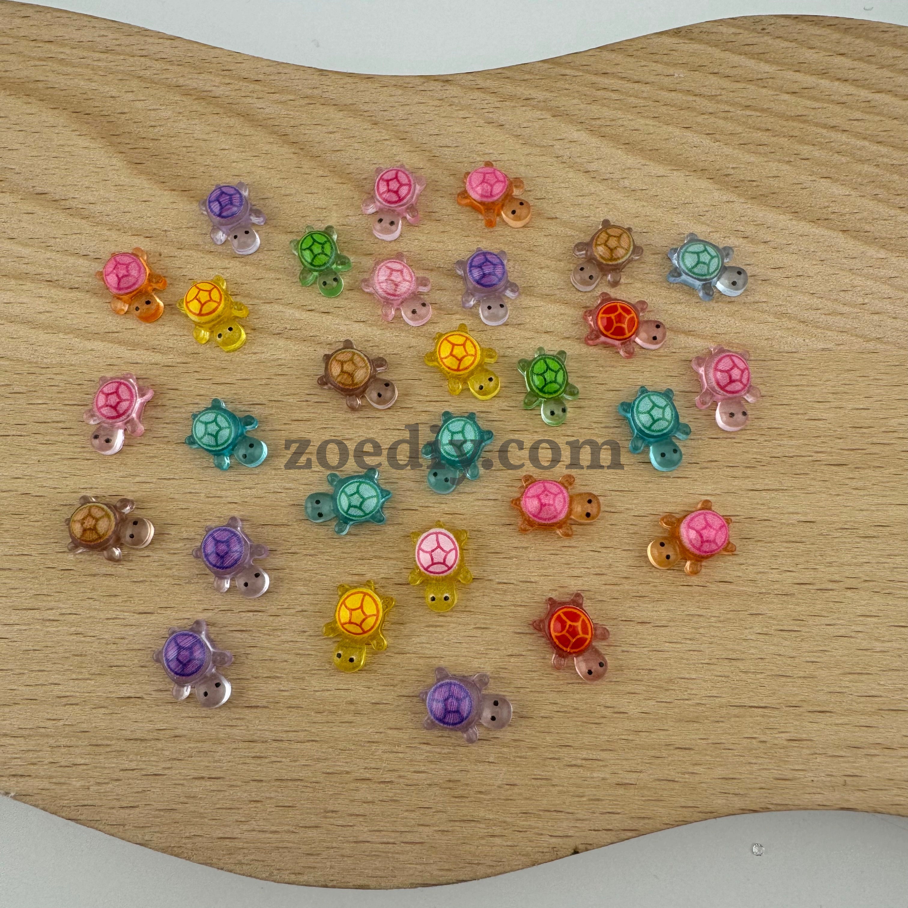 FS1585-11MM Size Luminous Turtle Nail Resin Charms For Making Fancy Pen Or Fancy Bead