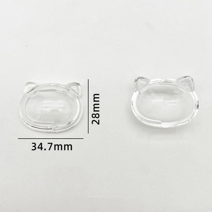 FS0872-35*28MM Cat Head Clear Box Shaker Acrylic Beads Fit For Beadable Pens