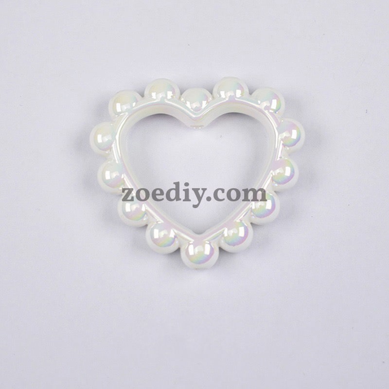 FS2296-39MM Mixed Color Solid Color Heart-shaped Acrylic Bead Frame Fit For Beadable Pens