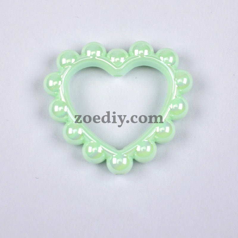 FS2296-39MM Mixed Color Solid Color Heart-shaped Acrylic Bead Frame Fit For Beadable Pens